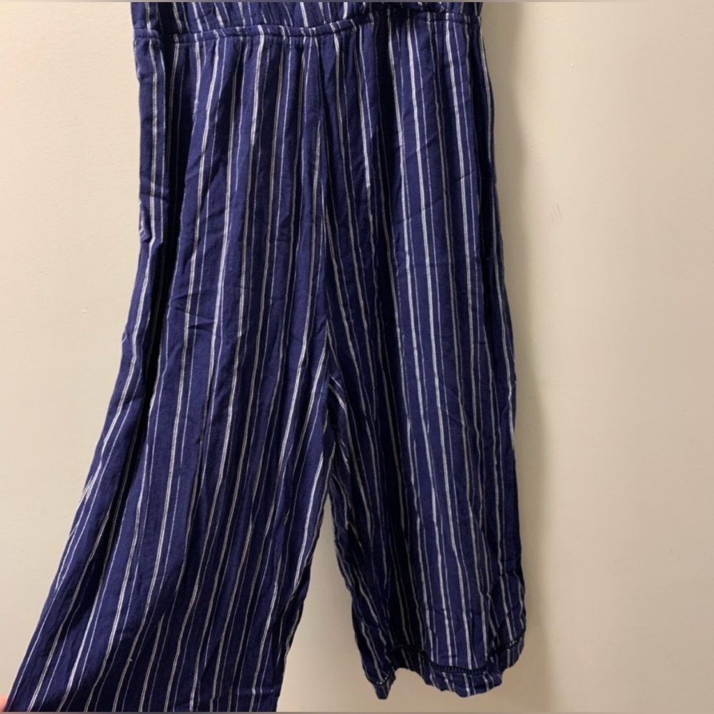 La Hearts Navy Striped v-neck Jumpsuit size small - Picture 7 of 8